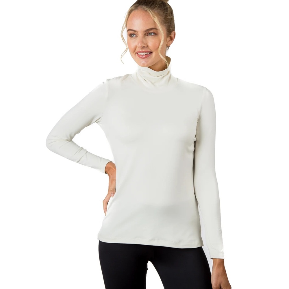 A’Nue Miami classic turtleneck in white NWOT - Picture 1 of 7
